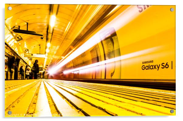 London underground tube train UK Acrylic by Rose Sicily