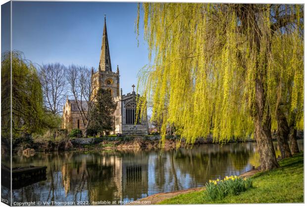 The Church & the Willow Canvas Print by Viv Thompson