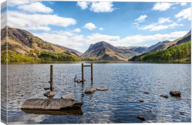 Looking Down Buttermere Canvas Print by Roger Green