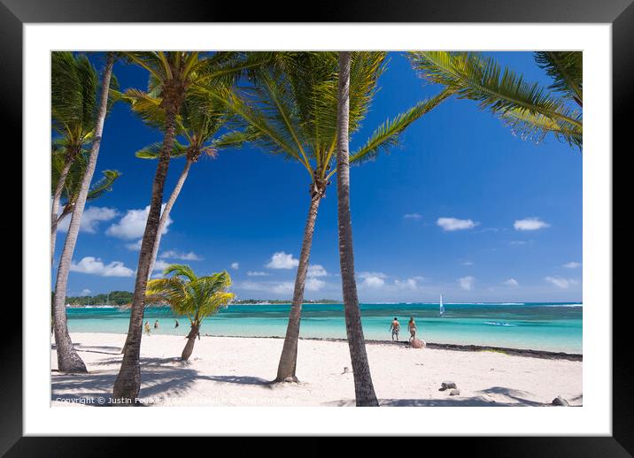 Guadeloupe beach scene, Caribbean Framed Mounted Print by Justin Foulkes
