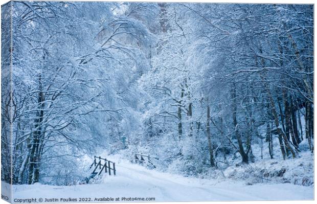 Winter, Glen Nevis, Scotland  Canvas Print by Justin Foulkes