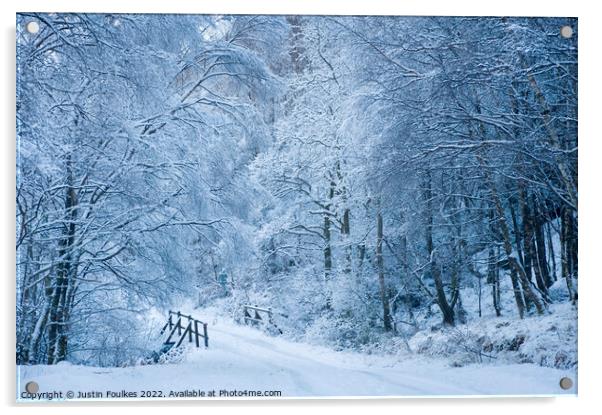 Winter, Glen Nevis, Scotland  Acrylic by Justin Foulkes