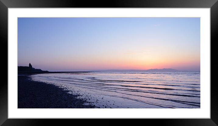 Greenan beach sunset over Arran Framed Mounted Print by Allan Durward Photography