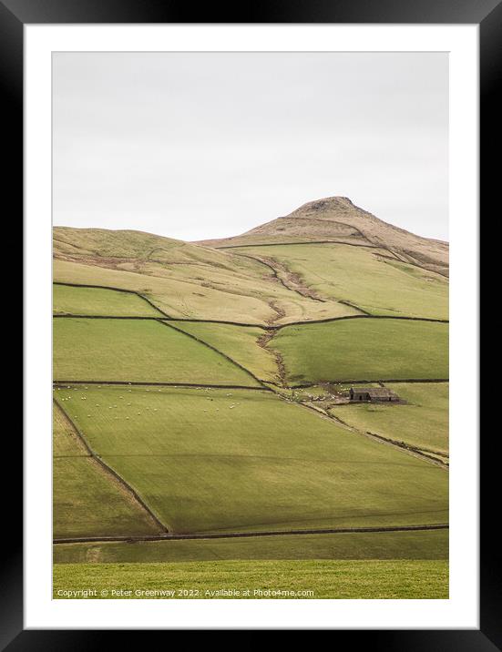 A Lonely Farm Barn In the Rolling Hills of the Peak District Framed Mounted Print by Peter Greenway