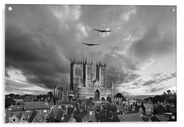 Lancaster Flypast Acrylic by J Biggadike