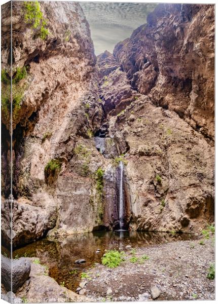 Barranco del Infierno waterfall on trekking walking path near Ad Canvas Print by Frank Bach