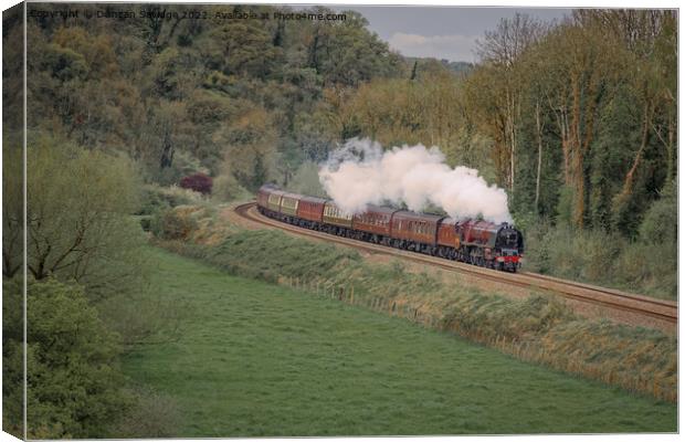 Duchess of Sutherland Steam train on the Great Britain XIV tour through Avoncliff Canvas Print by Duncan Savidge