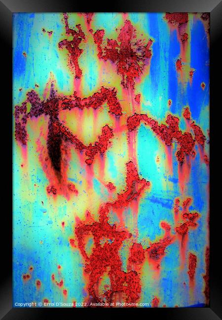 Blue and Rusty Grunge Framed Print by Errol D'Souza