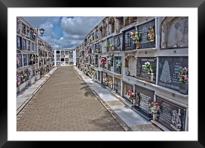 Aisle in the cementry of Carmona, Seville 2 Framed Mounted Print by Jose Manuel Espigares Garc
