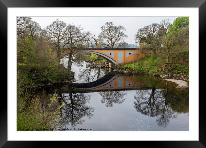 The road bridge over the river Lune Framed Mounted Print by Joy Walker