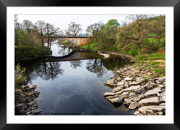 The road bridge over the river Lune Framed Mounted Print by Joy Walker