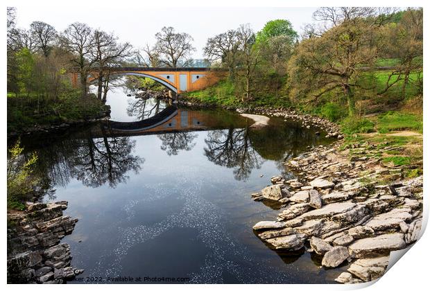 The road bridge over the river Lune Print by Joy Walker