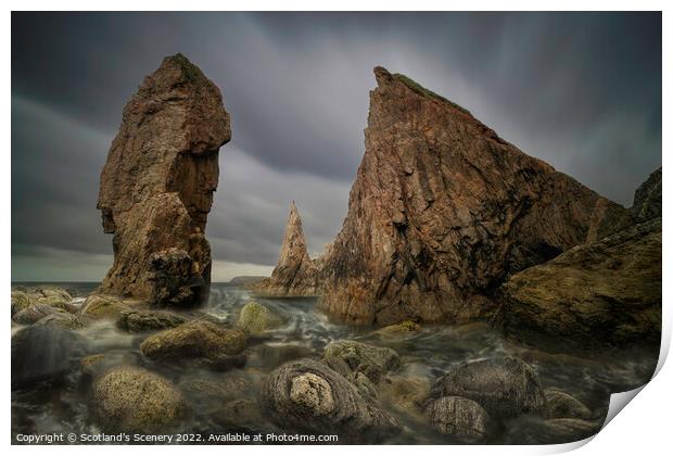 Mangersta sea stacks, Isle of Lewis, Outer Hebrides, Scotland. Print by Scotland's Scenery
