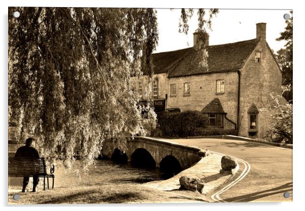 Bourton on the Water Cotswolds England UK Acrylic by Andy Evans Photos