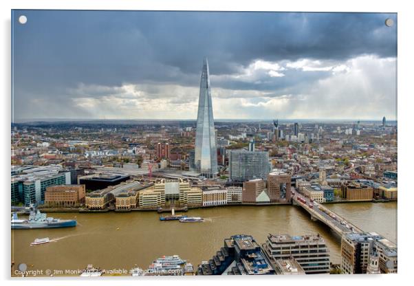 London Skyline Acrylic by Jim Monk
