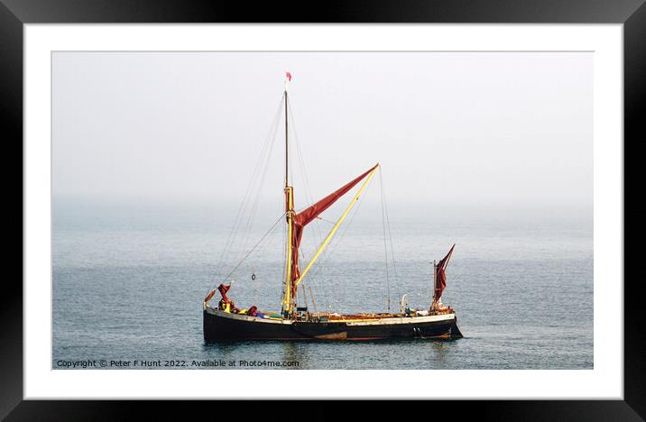 SB Lady Daphne At Anchor Framed Mounted Print by Peter F Hunt