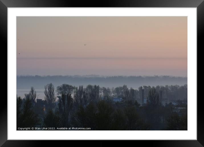 Fog above Dnipro river Framed Mounted Print by Stan Lihai