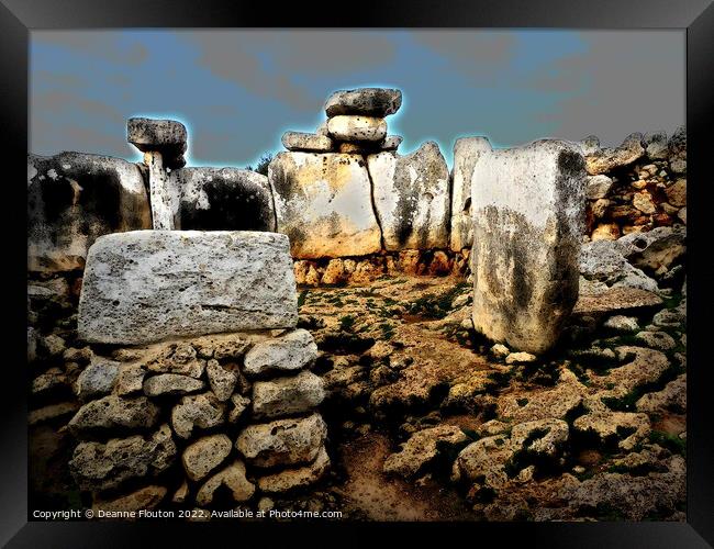 Menorcas Mysterious Prehistoric Stones Framed Print by Deanne Flouton