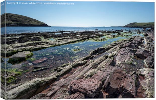 Manorbier Beach Pembrokshire Canvas Print by Kevin White