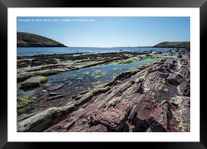 Manorbier Beach Pembrokshire Framed Mounted Print by Kevin White