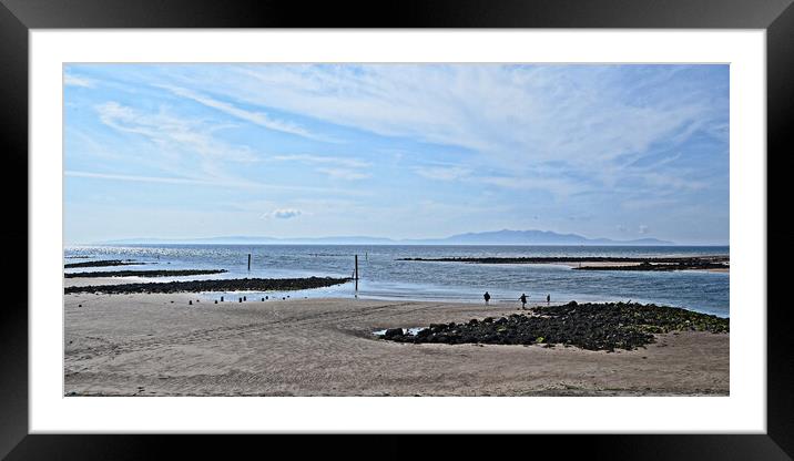 Irvine shorefront and Isle of Arran Framed Mounted Print by Allan Durward Photography