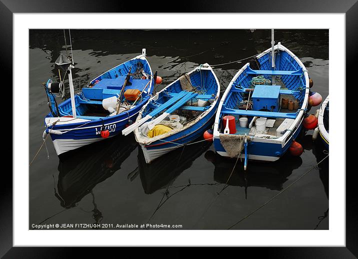 Boats in the Harbour Framed Mounted Print by JEAN FITZHUGH
