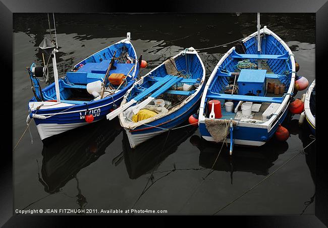 Boats in the Harbour Framed Print by JEAN FITZHUGH
