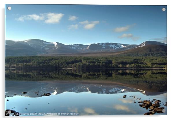 Loch Morlich in April Acrylic by Jamie Green