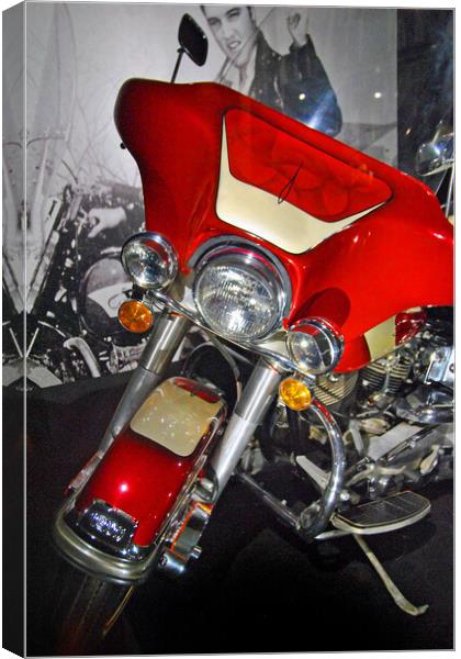 Elvis Presley's Harley Davidson Motorbike Canvas Print by Andy Evans Photos
