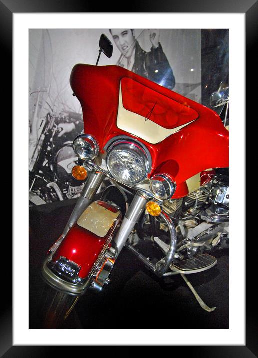 Elvis Presley's Harley Davidson Motorbike Framed Mounted Print by Andy Evans Photos