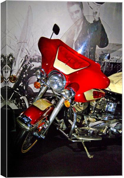 Elvis Presley's Harley Davidson Motorbike Canvas Print by Andy Evans Photos