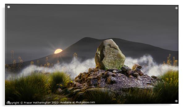 Old Stone o' Clachnadoo  Acrylic by Fraser Hetherington