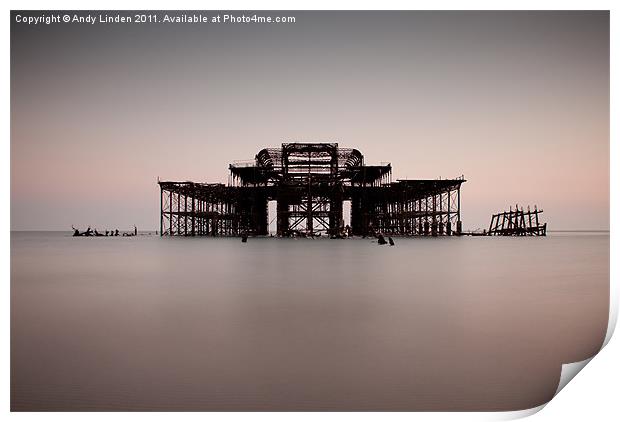 The West Pier at Brighton Print by Andy Linden