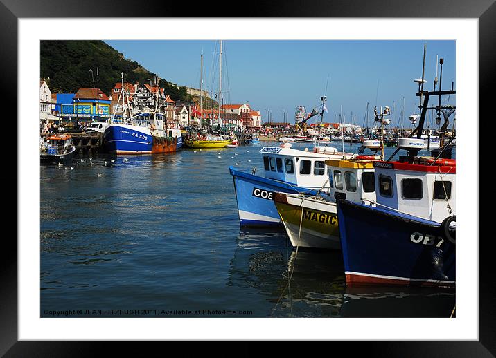 The Harbour Scarborough Framed Mounted Print by JEAN FITZHUGH