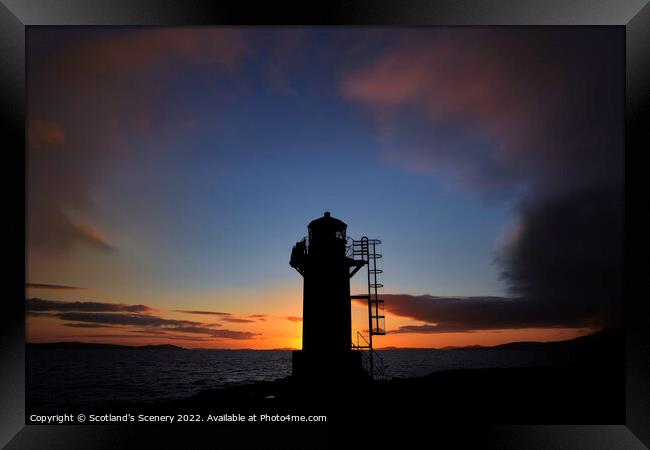 Rhue lighthouse, Assynt, Northwest Scotland. Framed Print by Scotland's Scenery