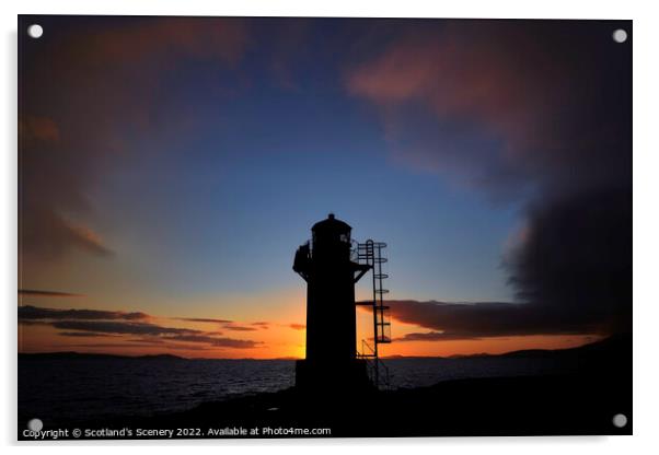 Rhue lighthouse, Assynt, Northwest Scotland. Acrylic by Scotland's Scenery