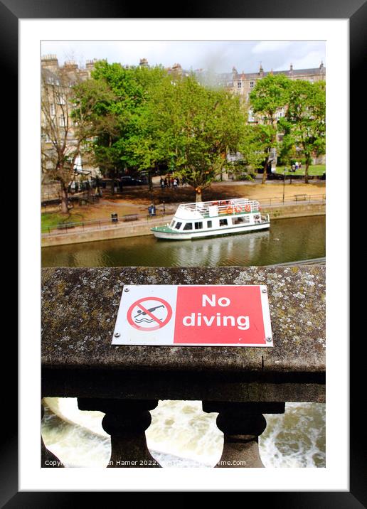 No Diving Framed Mounted Print by Stephen Hamer