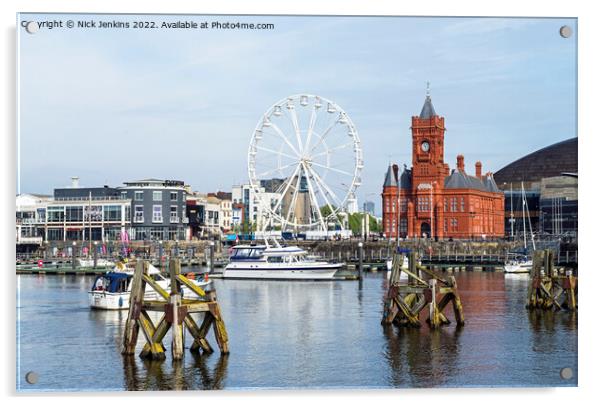 Cardiff Bay Waterfront South Wales Acrylic by Nick Jenkins