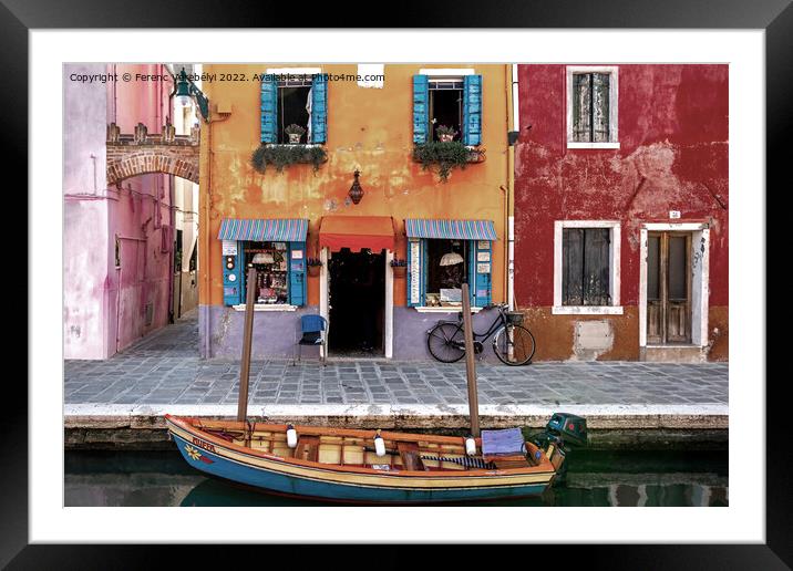 Burano style        Framed Mounted Print by Ferenc Verebélyi
