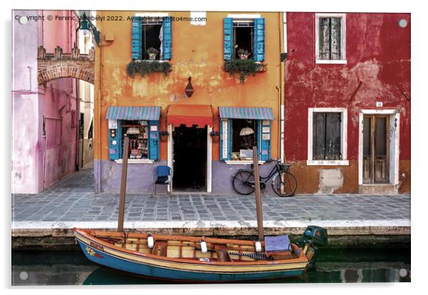 Burano style        Acrylic by Ferenc Verebélyi
