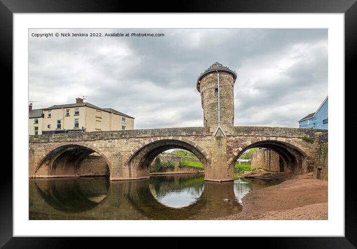 The Monnow Bridge Monmouth  Framed Mounted Print by Nick Jenkins