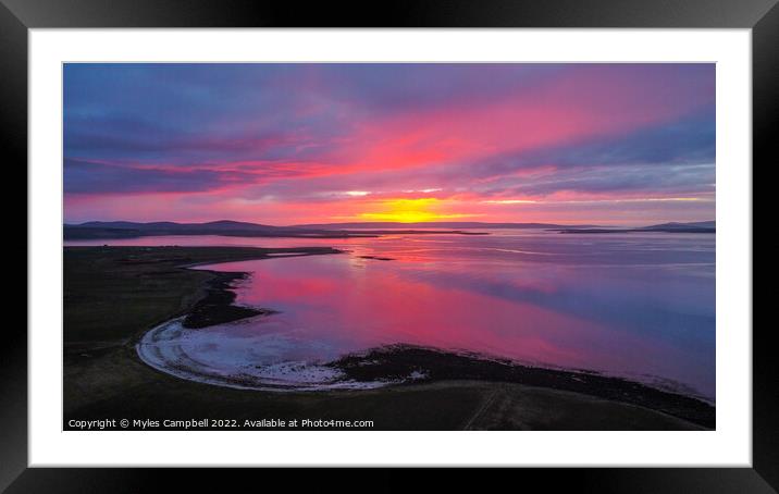 Sunset over Orkney  Framed Mounted Print by Myles Campbell