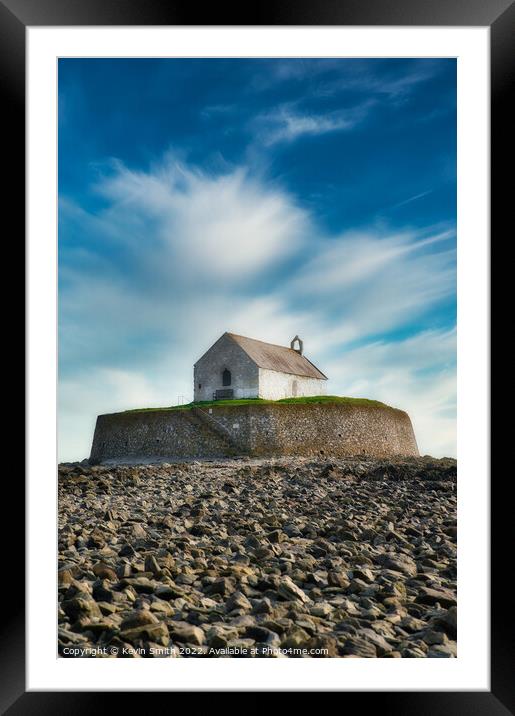 Church in the sea Aberffraw Framed Mounted Print by Kevin Smith