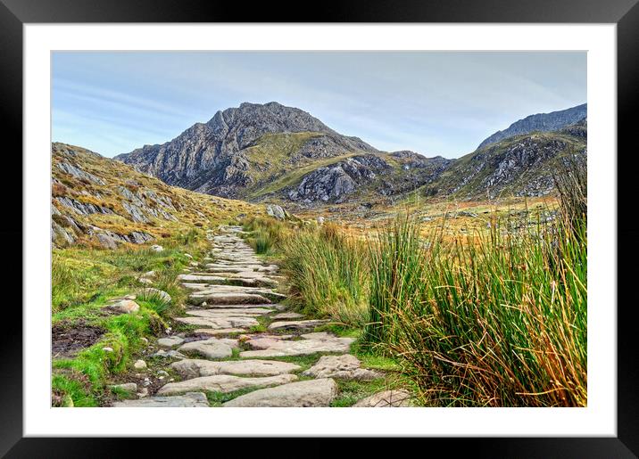 Pathway To Tryfan Framed Mounted Print by austin APPLEBY