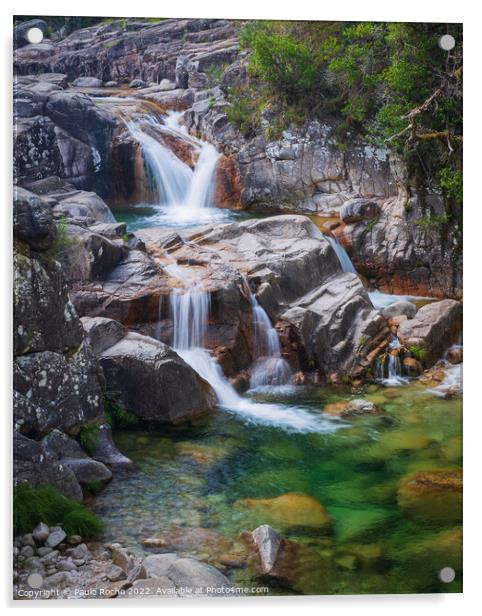Waterfalls in Peneda Gerês National Park Acrylic by Paulo Rocha