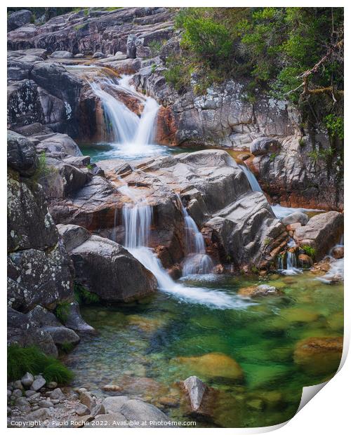 Waterfalls in Peneda Gerês National Park Print by Paulo Rocha