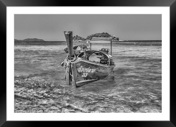 Long tail boat, Koh Lipe, Satun, Thailand Framed Mounted Print by Kevin Hellon