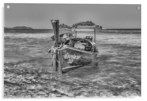 Long tail boat, Koh Lipe, Satun, Thailand Acrylic by Kevin Hellon