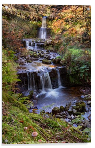 Blaen y Glyn Waterfall, Brecon Beacons National Park Acrylic by Dan Santillo