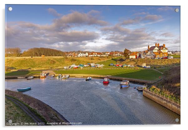 Seaton Sluice Sunrise Acrylic by Jim Monk